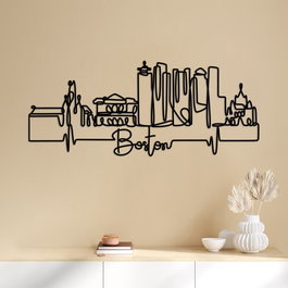 Wallity Boston Escultura de Pared de Metal Negra